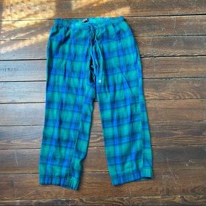 Eddie Bauer Blue Green Plaid Pajama Pants